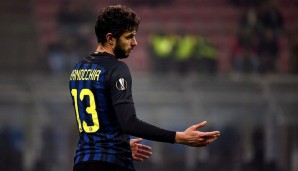 Bundesliga-Gerüchte gab es um Andrea Ranocchia von Inter Mailand. Der Verteidiger soll wechseln, Abnehmer sind aber noch rar gesät