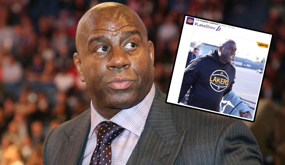 Die Los Angeles Lakers haben Magic Johnson als ihren Präsident der Basketball-Abteilung vorgestellt. Zuvor machte er häufig mit "speziellen" Aussagen bei Twitter auf sich aufmerksam