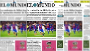 Die Printcover: Dass die Aufholjagd der Katalanen historisch war, hat auch El Mundo so gesehen