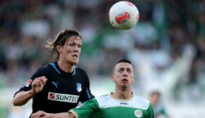 2012/13: Nikola Djurdjic (Greuther Fürth), 5 Tore: Man weiß nicht, ob Djurdjic hier mehr Angst vor dem Ball oder Jannik Vestergaard hatte
