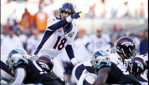 Aber zum Sportlichen: Peyton Manning (vielleicht in seinem letzten Spiel?) bekam zu Beginn den Ball und führte die Broncos zum ersten Score des Jubiläums-Super-Bowls