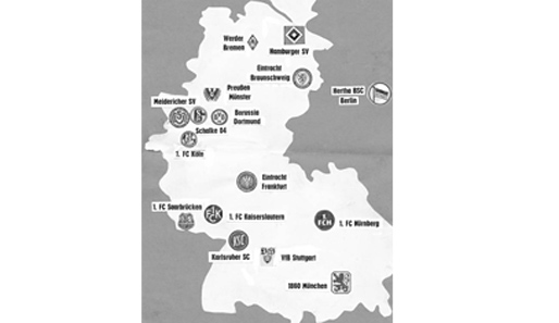 Diese 16 Klubs lud die Vollversammlung am 28. Juli 1962 für die erste Bundesligasaison 1963/64 ein