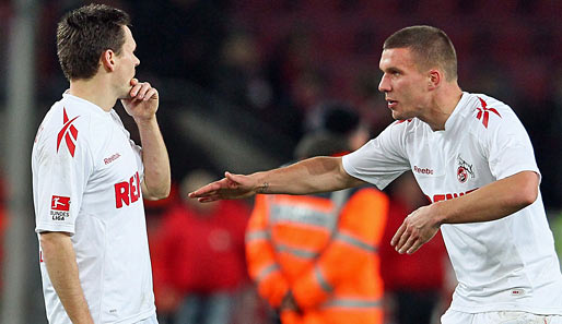Doch Lukas Podolski (r.) riss das Spiel nochmal an sich und erzielte mit seinem 14. Saisontor doch noch den 1:1-Endstand