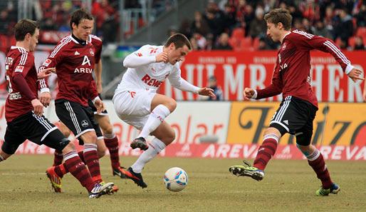 Nürnberg - Köln 2:1: Zugegeben - beim Spiel Club gegen FC konnte man nicht unbedingt mit einem Fußball-Leckerbissen rechnen