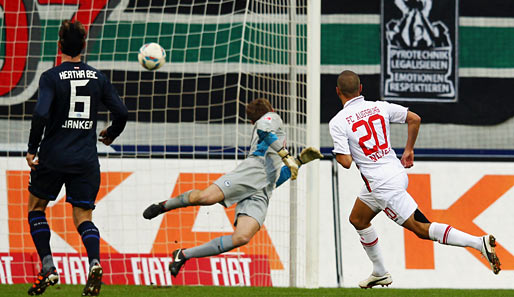 Marcel Ndjeng machte in der Nachspielzeit mit seinem ersten Bundesliga-Treffer für Augsburg alles klar