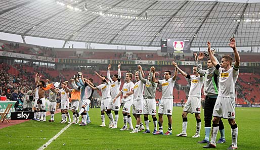 Bayer Leverkusen - Borussia Mönchengladbach 1:2: Am Ende jubelten die Gladbacher und feierten drei Big Points im Kampf um die Champions League.