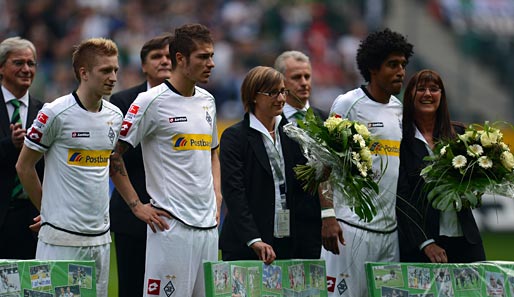 Vor der Partie wurden die Abgänge der Borussia offiziell verabschiedet: Marco Reus, Roman Neustädter und Dante