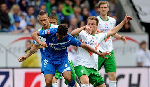 1899 Hoffenheim - Werder Bremen 1:2: In Sinsheim verteilte sich die Action in den ersten 45 Minuten auf exakt zwei Minuten...