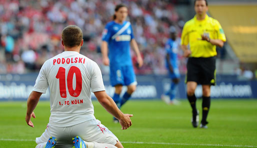 Lukas Podolski war wie schon gegen Leverkusen der überragende Spieler auf Seiten der Kölner. Seine Bilanz: ein Tor, ein Assist