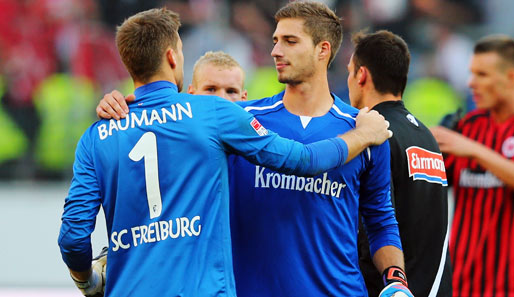 Am Ende musste Freiburgs Keeper Baumann seinen U-21-Kollegen Trapp zu drei Punkten gratulieren