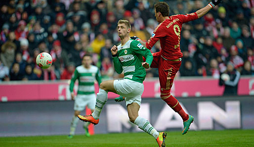 Ganz anders Bayerns Offensivwaffe: Mandzukic bei seinem Treffer zum 1:0