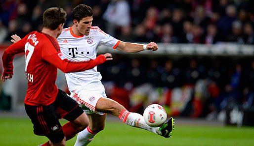 Mario Gomez blieb die gesamte Partie über relativ blass. Bei seinem Führungstreffer narrte der Bayern-Angreifer aber gleich zwei gegnerische Abwehrspieler