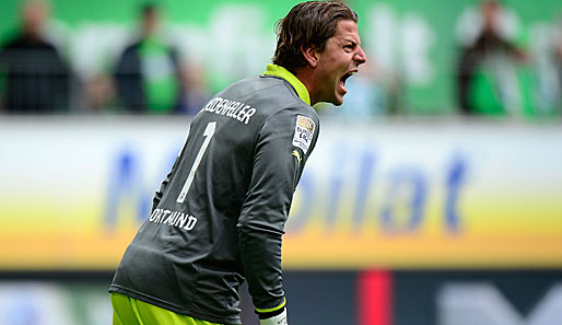 ... denn Roman Weidenfeller (Bild) und Co. nahmen noch - dank zweier Treffer von Marco Reus - einen Punkt aus Wolfsburg mit