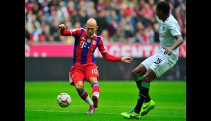 FC BAYERN MÜNCHEN - HANNOVER 96 4:0: Arjen Robben sorgte mit seinem Treffer in der Allianz Arena früh für klare Verhältnisse und brachte die Bayern mit 2:0 in Führung