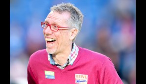 TSG HOFFENHEIM - 1. FC KÖLN 3:4: Köln-Trainer Peter Stöger hat Grund zu lachen. Der Effzeh führte nach einer Viertelstunde mit 2:1