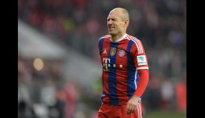 Lange taten sich die Bayern schwer. Arjen Robben schaut deshalb noch nicht ganz glücklich aus der Wäsche...