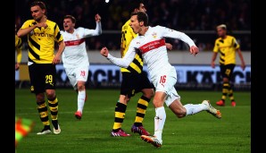 Doch der VfB schlug zurück: Florian Klein traf nach einem Foul vom Elfmeterpunkt