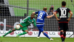 David Yelldell hat bei seinem Bundesliga-Debüt einen schweren letzten Arbeitstag für Bayer