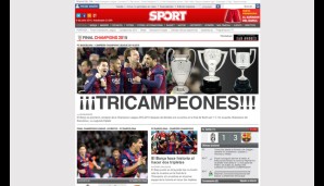 Zu allererst ein Blick in das Gewinnerland: Die katalanische Sport feiert das Triple mit einer Mega-Überschrift