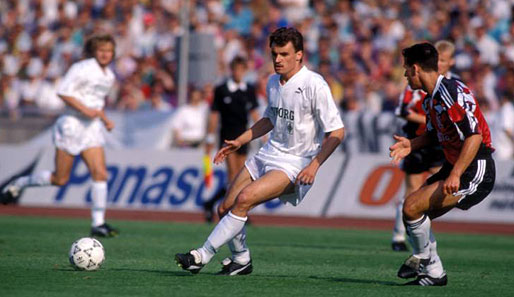 DFB-Pokal-Finale 1992: Borussia Mönchengladbach mit Martin Max (l.) traf auf Axel Sundermann und Hannover 96
