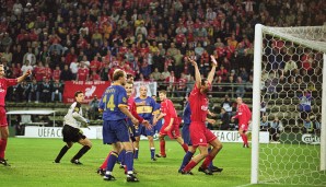 16.05.2001, UEFA-Cup-Finale, FC Liverpool - Deportivo Alaves 5:4 n.V.: Gleich neun Treffer bekamen die Fans im Dortmunder Westfalenstadion zu Gesicht