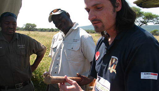 Für einen Europäer etwas ungewöhnlich, in Afrika gängig: Rieseninsekten. Pfannenstiel: "Knuffig!"