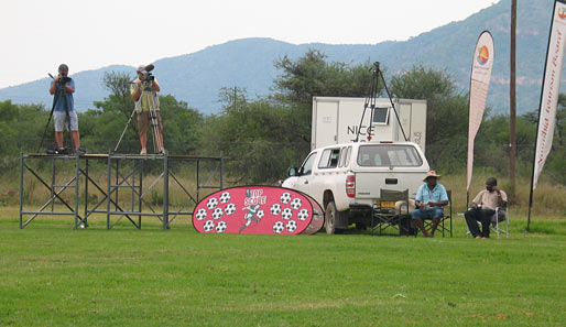 Das namibische Fernsehen berichtete natürlich auch vom Spiel