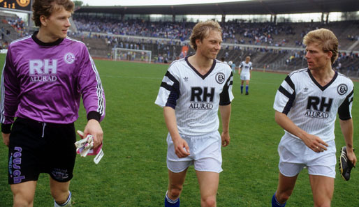 1991/92 feiert Lehmann sein Bundesliga-Debüt. Mit dabei: Ingo Anderbrügge (r.) und Jürgen Luginger. Das erste Spiel gegen Hamburg endet 0:0