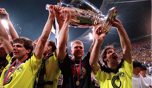 Ein Abend für die Geschichtsbücher: Im selben Jahr holte sich Riedle mit der Borussia den Pott im Champions-League-Finale gegen Juventus in München