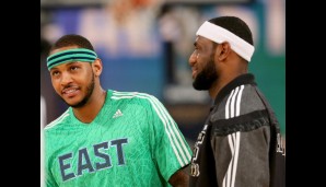 Vor dem Spiel: Entspannte Stimmung bei den Ost-All-Stars Carmelo Anthony und LeBron James