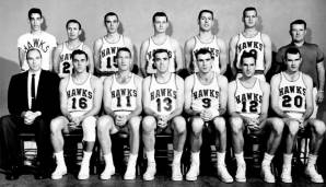 1 Titel - Atlanta Hawks: Damals noch in St. Louis heimisch, schnappten sich die Hawks 1958 die Trophy. Mit dabei: die Hall-of-Famer Bob Pettit, Cliff Hagan, Ed Macauley und Slater Martin