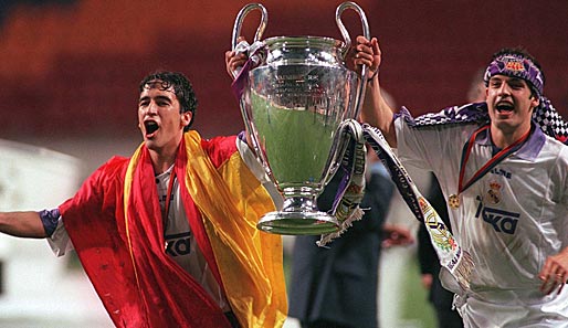 In der Saison 1997/1998 gewann Raul (l.) im Finale gegen Juventus Turin seinen ersten Champions-League-Titel. Zwei weitere sollten folgen