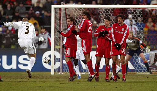 Zum letzten Mal kam Real Madrid 2003/04 übers Achtelfinale hinaus. Der Gegner hieß Bayern München - und der führte im Hinspiel mit 1:0. Bis Roberto Carlos zum Freistoß antrat…