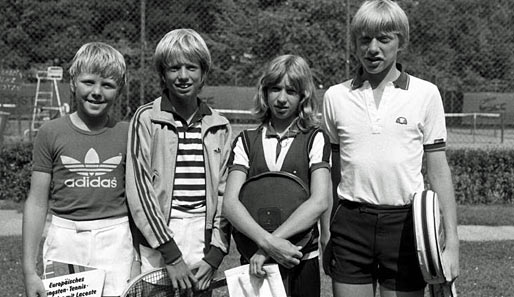 Wir schreiben das Jahr 1980: Zwei Tennis-Talente glänzen bei einem Nachwuchsturnier. Ihre Namen: Boris Becker (r.) und Steffi Graf