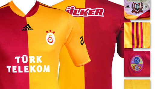So kennt man Galatasaray: Rot und Gelb und das Ganze geteilt: Die Traditionstrikots auch 2010/2011