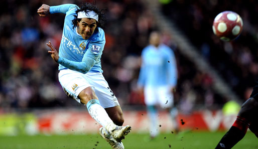 Schießt sich mit 15,4 Millionen Euro auf Platz sieben: Carlos Tevez von Manchester City