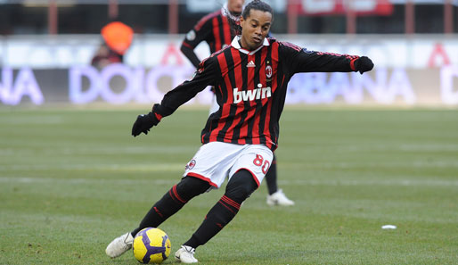 Ronaldinho vom AC Milan liegt mit 17,2 Millionen Euro auf dem sechsten Platz