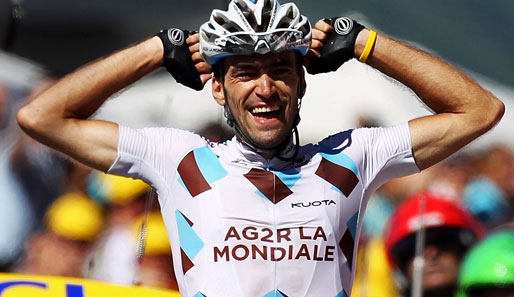 Der Franzose vom Team Ag2R hatte kurz zuvor den Tagessieg und damit den größten Triumph seiner Karriere gefeiert