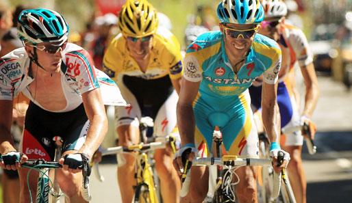 In der Gruppe der Favoriten fuhren Andy Schleck und Alberto Contador ihr eigenes Rennen