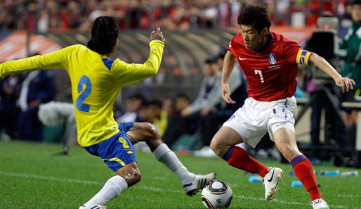 Der Star und Kapitän: Ji-Sung Park, Manchester United, 29 Jahre, 81 Länderspiele, 11 Tore (Stand: 27.5.2010)