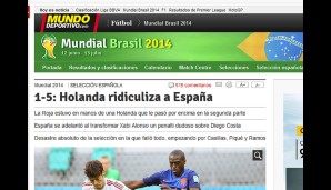 Die "Mundo Deportivo" geht sogar noch einen Schritt weiter: "Holland macht Spanien lächerlich"