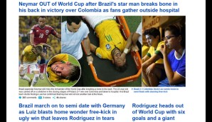 Derweil steht auch Brasilien im Halbfinale. Die Medien kennen aber nur ein Thema: Neymar