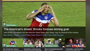 Klar, dass es bei den Amis auch wieder patriotisch zugeht. Vom "American Dream" ist bei "Yahoo Sports" zu lesen. Brooks sah das Tor nämlich kommen. Okay