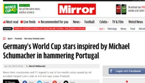 Rüber nach England! Der "Mirror" stellt dort wilde Verbindungen her: Das Schumacher-Erwachen soll das DFB-Team inspiriert haben