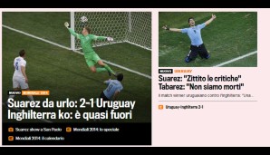 Italiens "Gazzetta dello Sport" feiert Suarez - und befindet, dass es nicht gut aussieht für "Inghilterra"