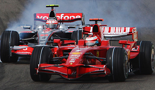 Kimi Räikkönen, Heikki Kovalainen, McLaren-Mercedes, Ferrari