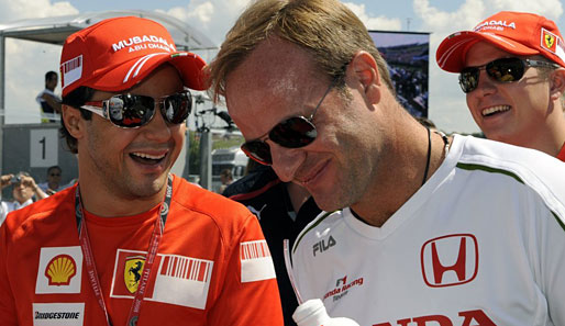 Rubens Barrichello (r.) im Gespräch mit Felipe Massa