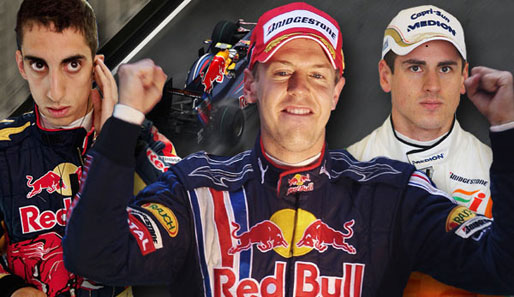 Sebastien Buemi, Sebastian Vettel und Adrian Sutil (v.l.) konnten in China überzeugen