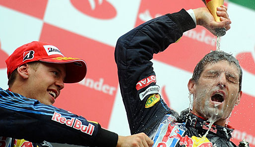 Sebastian Vettel (l.) und Mark Webber trennen derzeit lediglich 1,5 Punkte