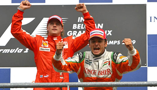 Die Sieger des Spa-Wochenendes: Kimi Räikkönen (l.) und Giancarlo Fisichella